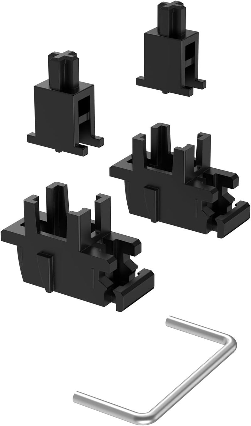 DUROCK Plate Mount Stabilizer V3, Innovative Pre-Clipped Stem for Minimum Wire Wobble 2U 6.25U 7U Keyboard Stabilizers (V3 Black Silver 80% Kit) - Image 5